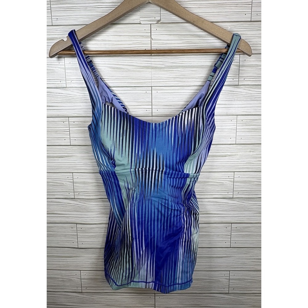 Athleta Women's Ibiza Entwined Tankini Top, Cool Multi SIZE 34B/C Underwire/Pads